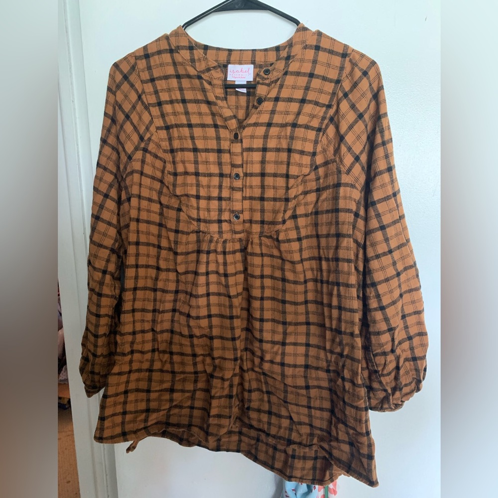 Plaid Maternity Blouse